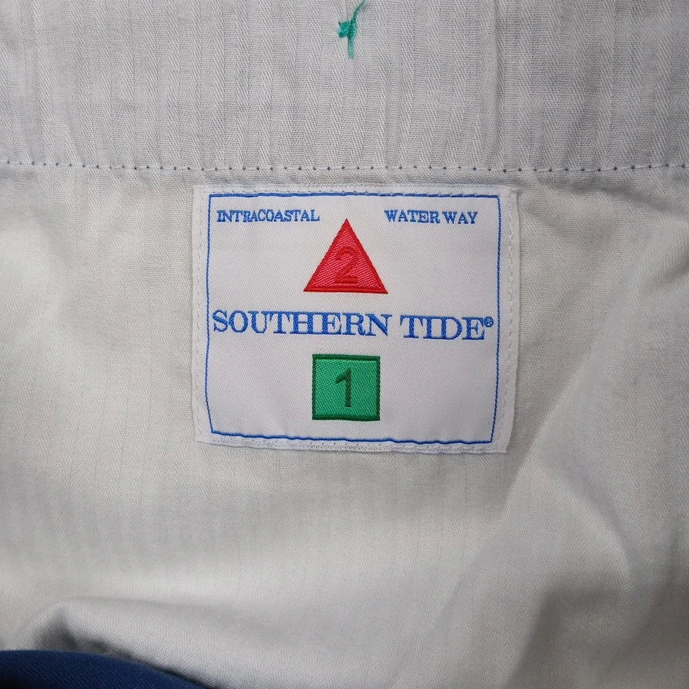 Southern Tide Flat Front Shorts Men's 32 Blue‎ Stretch Cotton Chino